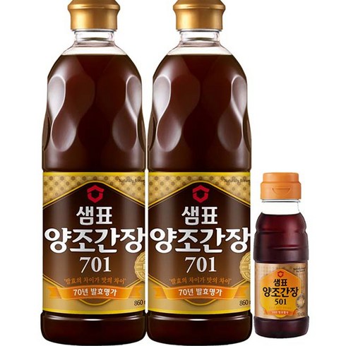 샘표양조간장701 - 샘표 양조간장 701 860ml 2p + 501 150ml 1p, 1.87L, 1세트