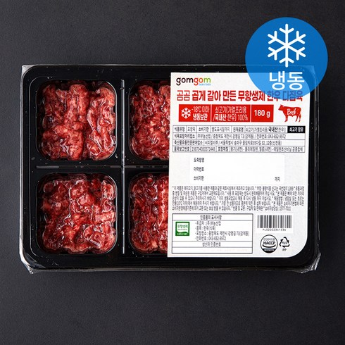 우랩 - 곰곰 곱게 갈아 만든 무항생제 한우 다짐육 (냉동), 180g, 1개