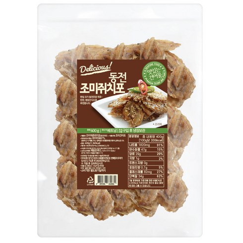 동전쥐포 - 해맑은푸드 동전 쥐포, 400g, 1개