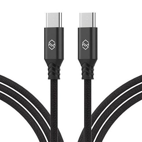 패브릭usbc타입고속충전케이블 - 신지모루 더치패브릭 USB C타입 고속충전 케이블, 2m, Black, 2개입