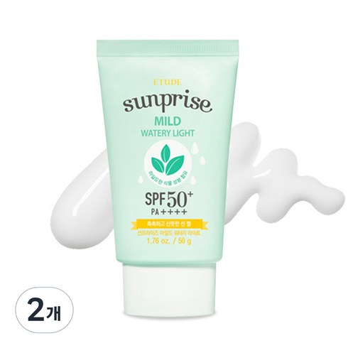 에뛰드 선프라이즈 마일드 워터리 라이트 SPF50+ PA++++, 50g, 2개