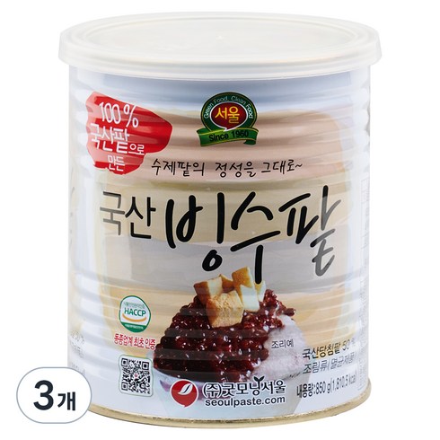 밀탑 얼려먹는 밀크빙수 2박스통통단팥 120gX4캔 - 굿모닝서울 국산빙수팥, 850g, 3개