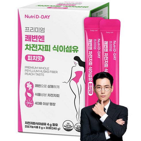 뉴트리디데이 다이어트 프리미엄 쾌변엔 차전자피 식이섬유 피치맛 30p, 240g, 1개