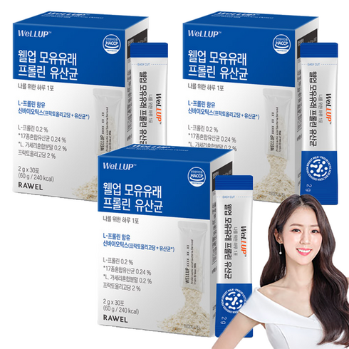 로엘 웰업 모유 유래 프롤린 유산균 스틱, 60g, 3개