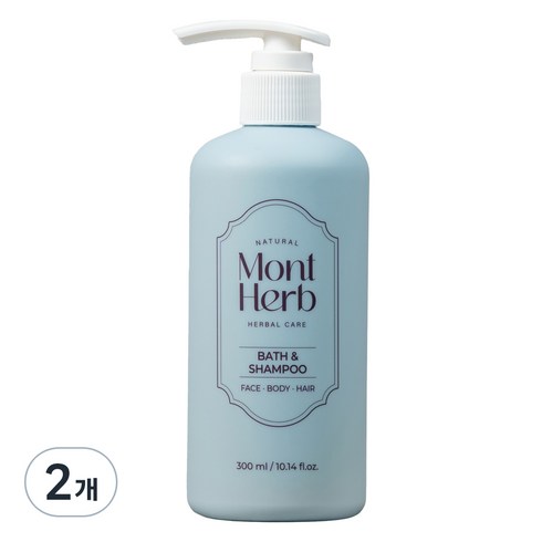 몽뜨허브 - 몽뜨허브 아토 바스 앤 샴푸, 300ml, 2개