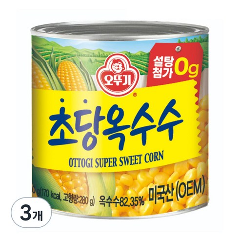 오뚜기 수퍼 스위트콘 초당옥수수, 340g, 3개