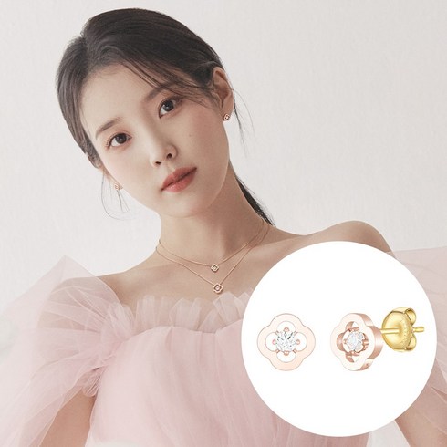 jjjteq1bs054r4000 - 제이에스티나 여성용 CLOVIA 14K 귀걸이 JJCLEQ3BS150R4000 + 쇼핑백