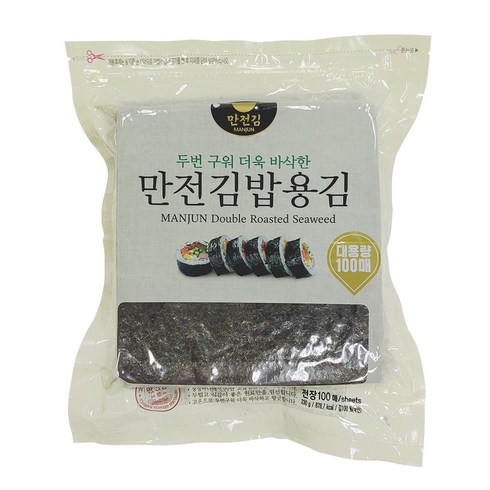 김밥김100매 - 만전김 두번 구워 더욱 바삭한 김밥용김 100매, 230g, 1개