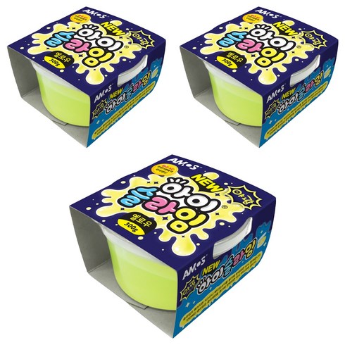 아모스 아이슬라임, 야광옐로우, 300g, 3개