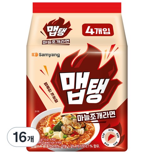 맵탱마늘조개 - 맵탱 마늘조개라면 110g, 16개