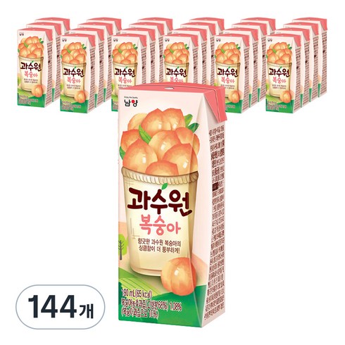 남양유업 과수원 복숭아 음료, 190ml, 144개