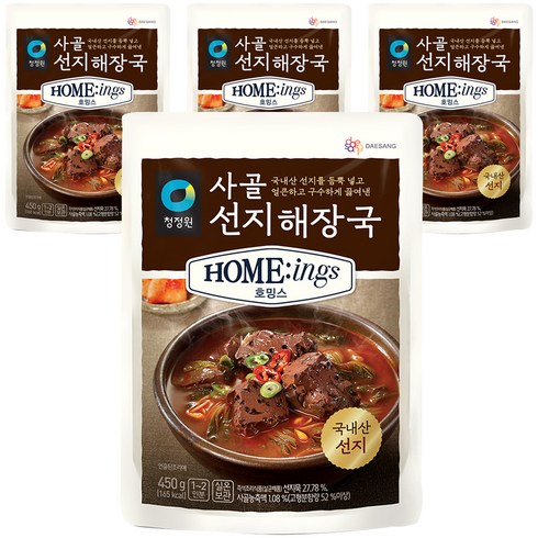 선지해장국 - 청정원 호밍스 사골선지해장국, 450g, 4개