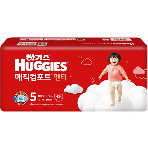 하기스 매직컴포트 팬티형 기저귀 여아용, 5단계, 42매