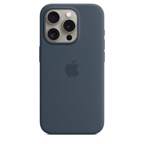 2023년 가성비 최고 아이폰 15프로 다크블루 - Apple 정품 아이폰15 시리즈 맥세이프 실리콘 케이스