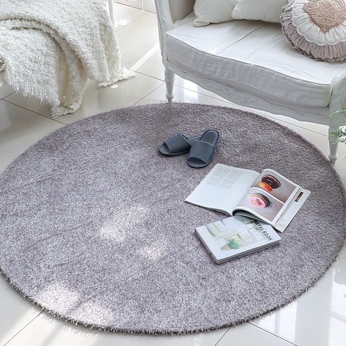 러그24 프리미엄 투톤 솔잎사 원형 샤기 거실 러그카페트