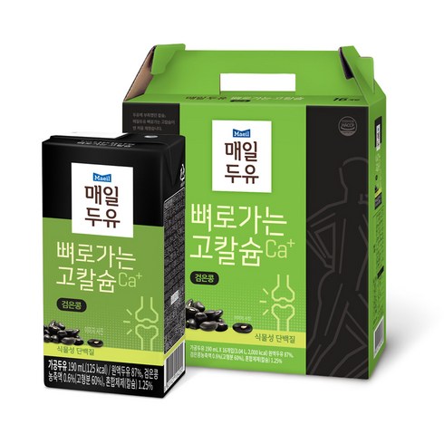 뼈로가는칼슘두유 검은콩, 190ml, 16개
