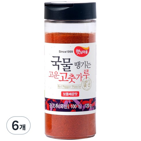 보통매운맛 350g X 8팩 - 햇님마을 국물땡기는 국산 고운 고춧가루 보통매운맛, 120g, 6개