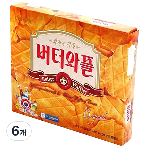 와플 - 크라운 버터와플, 316g, 6개