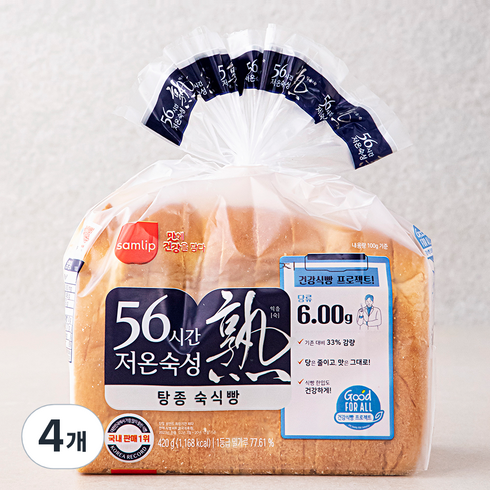 삼립 56시간 저온숙성 탕종 숙식빵, 420g, 4개