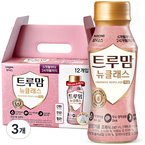 일동후디스 트루맘 뉴클래스 액상분유 2단계 + 전용 니플, 240ml, 36개