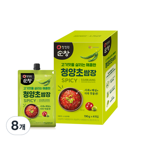 청정원 순창 청양초쌈장 4p, 190g, 8개