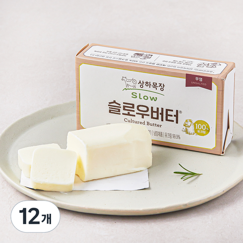 상하목장 슬로우 무염버터, 100g, 12개