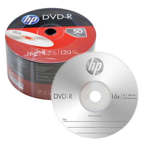 공씨디 - HP DVD-R 공디스크 16x 4.7GB 50P 벌크 팩