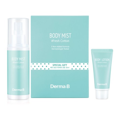 더마비 프레쉬 코튼 바디미스트 80ml + 바디로션 30ml 세트, 1세트