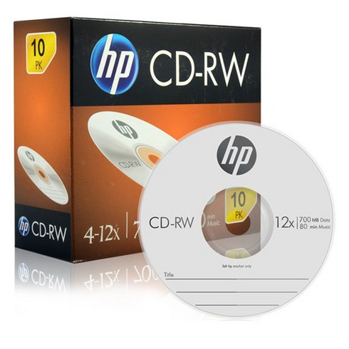 cdrw - HP CD-RW 4-12X 700MB 슬림 케이스 10p