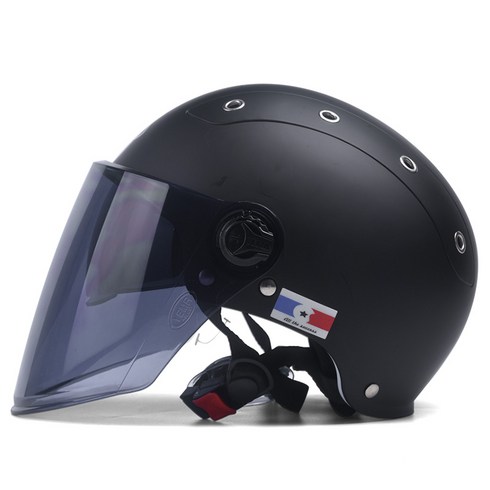 오토바이헬멧반모 - YEMA 반모 선그라스 바이크 헬멧 0808, 무광블랙