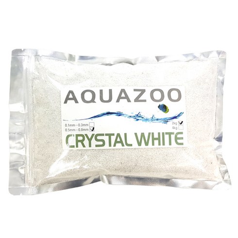 산호사 - AQUAZOO 어항용 바닥재 0.5~0.8mm 2kg, CRYSTAL WHITE, 1개