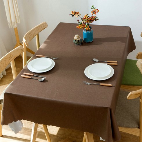 AnTs 단색 PVC 식탁보, 브라운, 90 x 140 cm