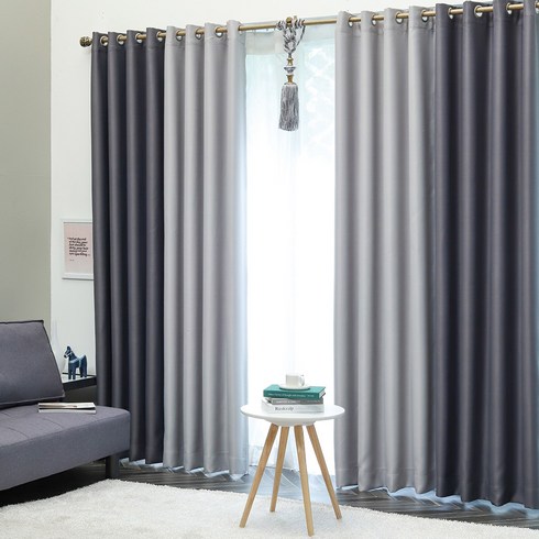 뷰하우스 썸데이 암막커튼 2p 일반세트, 그레이투톤