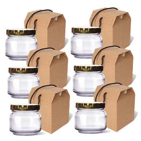 미르 골드캡 이유식120 유리밀폐용기 세트, 1세트, 밀폐용기 100ml x 6p + 선물포장케이스 6p