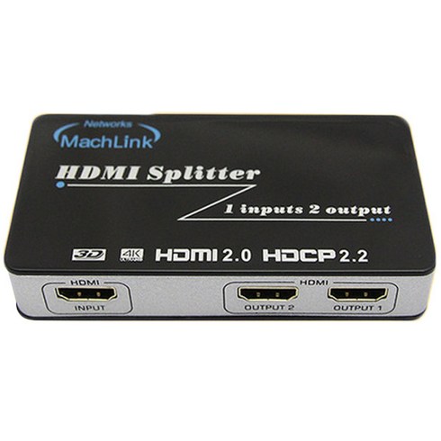 hdmi분배기12 - 마하링크 HDMI 2.0 1대2 Ultra 4K 3D UHD 분배기 ML-HSP246, 혼합 색상, 1개