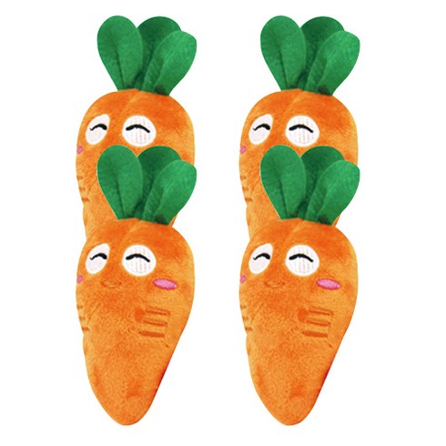 2023년 가성비 최고 강아지장난감 - 셀럽펫 당근 봉제 삑삑이, 혼합 색상, 4개입