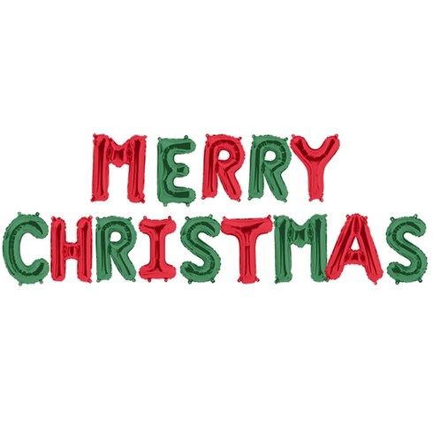 2023년 가성비 최고 크리스마스 은박풍선 - 파티팡 은박풍선세트 MERRY CHRISTMAS, 레드앤그린, 1세트