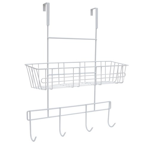 도어행거 - 코시나 무타공 문걸이 후크선반 1단, 화이트, 1개