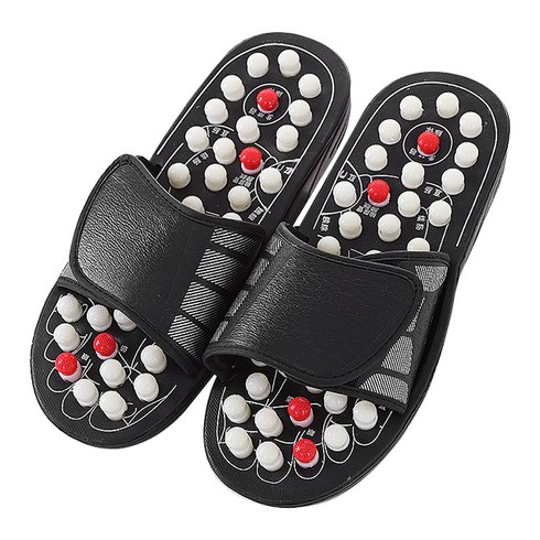 탑건강 쿠션 지압 슬리퍼 L, 1개, 블랙