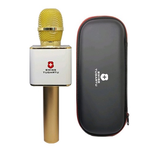 스위스투가르투 국민 노래방 블루투스 마이크 + 파우치, STBM-1000(Gold)