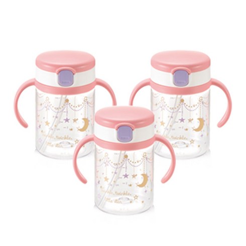 릿첼 AQ 스트로머그컵 200ml, 핑크, 3개입