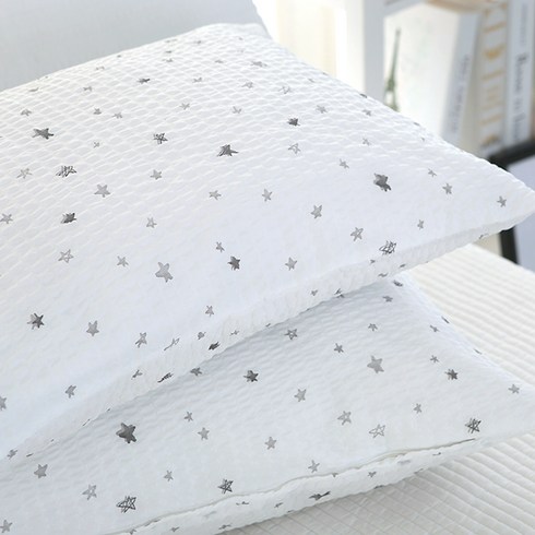 2023년 가성비 최고 베개 - 지베딩 시어서커 블링스타 베개커버 2p + 베개솜 2p