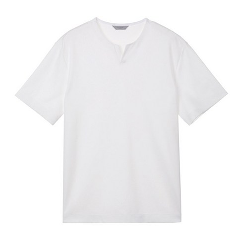 마인드브릿지 남성용 CP 스판 넥변형 세미오버 티셔츠, WHITE