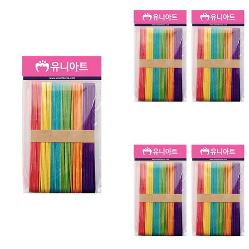 2023년 가성비 최고 아이스크림막대 - 유니아트 2500 하드바 막대 대 50p, 혼합 색상, 5세트