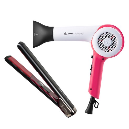 제이엠더블유 드라이기 로즈핑크 MA5001A 1500W + 고데기 W5001MA 35W, 드라이기(MA5001A), 고데기(W5001MA), 혼합 색상