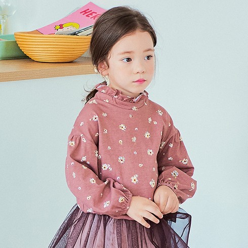 릴리푸리 여아용 꽃잔디 티셔츠