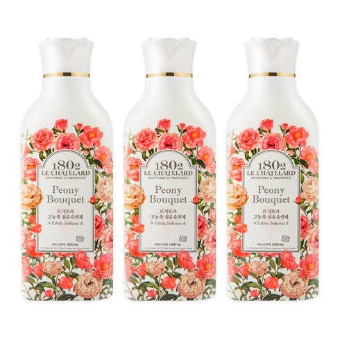 르샤트라 섬유유연제 피오니부케 본품, 1000ml, 3개