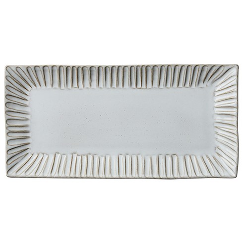 VBCCASA 폰다코 스트라이프 사각접시 10580FW, 1개, 화이트