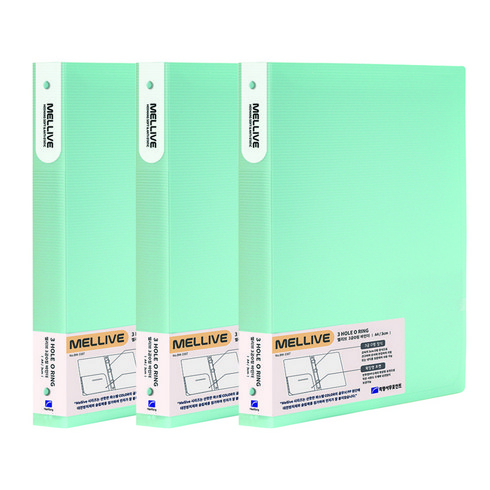 2023년 가성비 최고 멜로우3공바인더 - 멜리브 O링 바인더 파일 3공, 민트, 3개