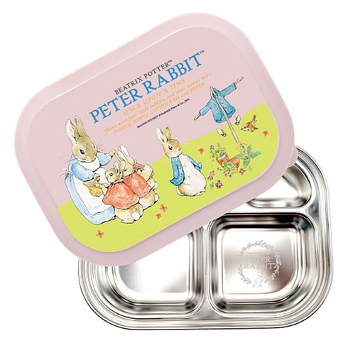 peterrabbit - 피터래빗 밀폐형 식판도시락, 핑크 3313, 뚜껑 + 식판, 1개